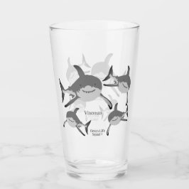 Lekande leende Illustration av hajfenans liv Glaskopp