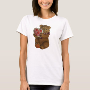 Lekande Nalle som håller högstreck i pulvret T-shirt