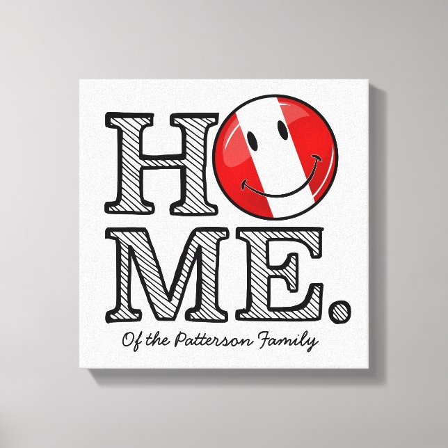 Lekande peruansk Flagga | House Warmer Canvastryck (Framsida)