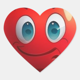 Lekande Red Heart Sticker Hjärtformat Klistermärke