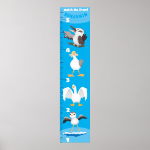 Lekande, roliga tecknader - tillväxtdiagram poster