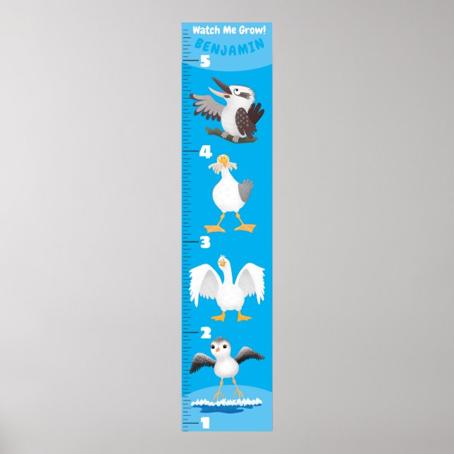 Lekande, roliga tecknader - tillväxtdiagram poster (Framsidan)