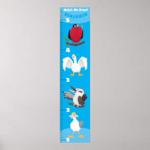 Lekande, roliga tecknader - tillväxtdiagram poster