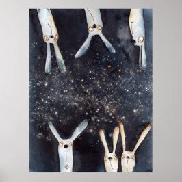 Lekande, roliga vattenfärger ger abstrakt design poster