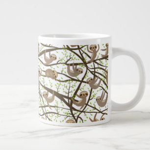 Lekande Sloth Mönster Jumbo Mugg
