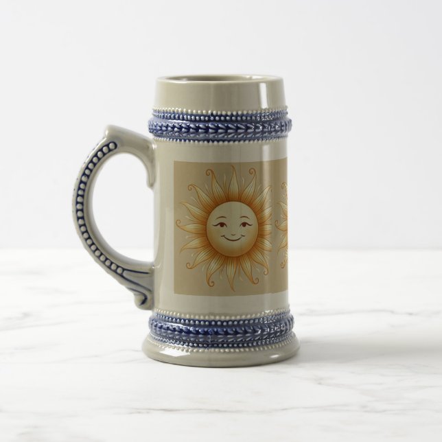 Lekande Sol Ceramic Stein - Cheerful Gift Mugg (Vänster)