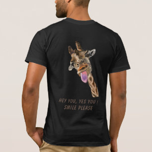 Lekande T-Shirt Lycklig Giraffe Tunga ut - sjömil