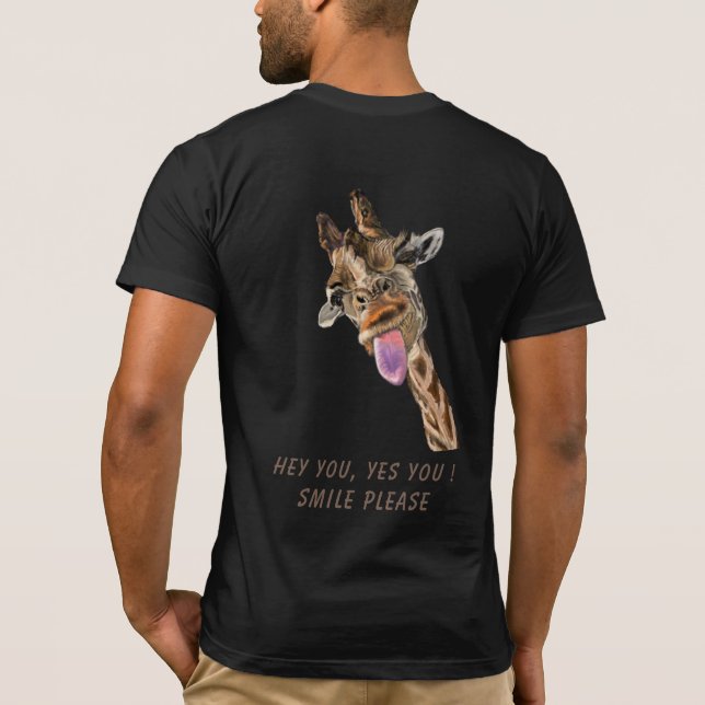Lekande T-Shirt Lycklig Giraffe Tunga ut - sjömil (Baksida)
