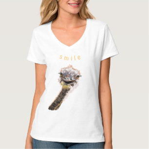 Lekande T-Shirt Lycklig Ostrich Smile - Roligt