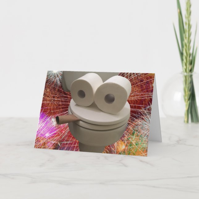 Lekande Toilet Ansikte Kort (Framsida)
