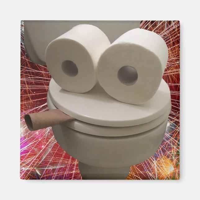Lekande Toilet Ansikte Magnet (Framsidan)