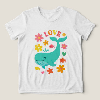 Lekande valar och oceanvänner - Cute KÄRLEK Kids T Shirt