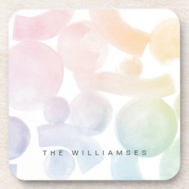 Lekande vattenfärgen Mönster Underlägg med Namn