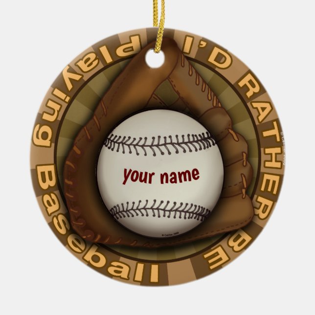 Lekar hellre baseboll  julgransprydnad keramik (Framsidan)