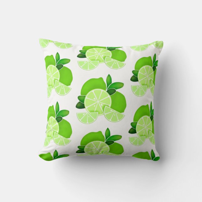 Lekbitar av lera av citrus mönster lime kudde (Framsida)
