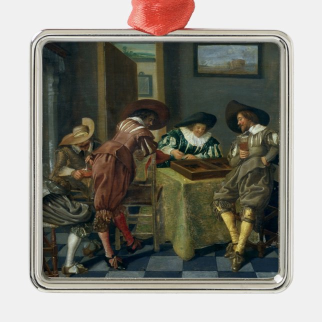 Leken av Backgammon Julgransprydnad Metall (Framsidan)