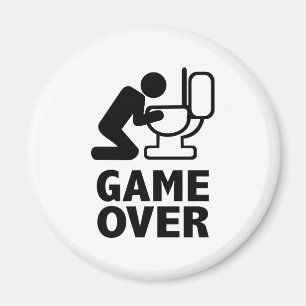 Leken över puke toaletten magnet