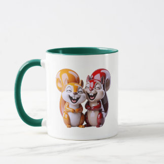 Lekens Ekorrepar Cute Tecknad Film Mugg