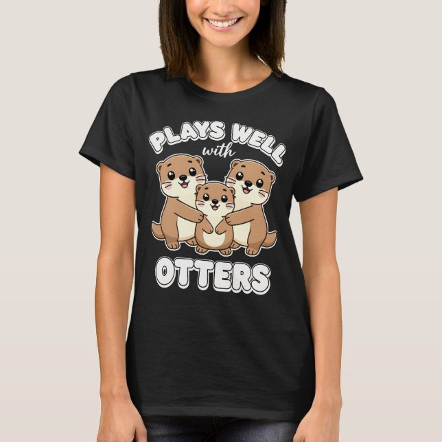 Leker Bra Med Utter Utterfamilj Söt T Shirt (Framsida)