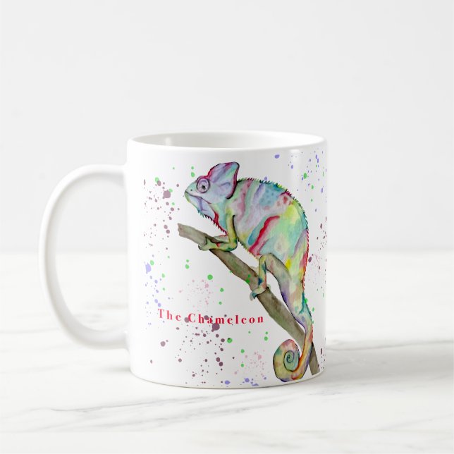Lekfärgad kameleeon kaffemugg (Vänster)