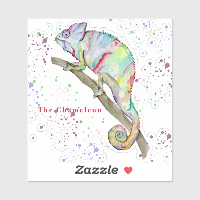 Lekfärgad kameleeon klistermärken (Ark)