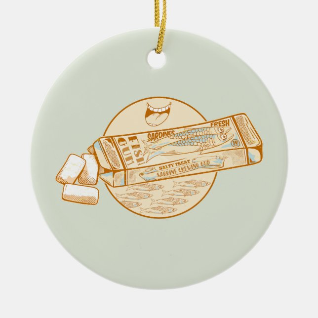 Lekfisk av smidda tuggummi julgransprydnad keramik (Framsidan)