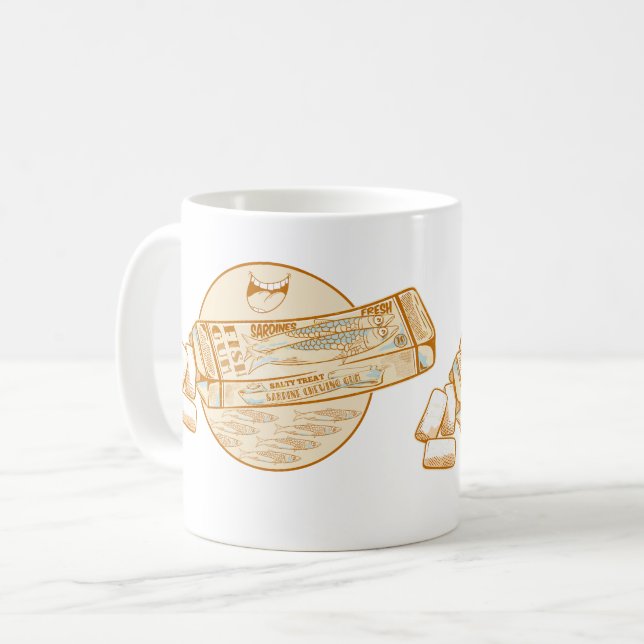 Lekfisk av smidda tuggummi kaffemugg (Framsida vänster)