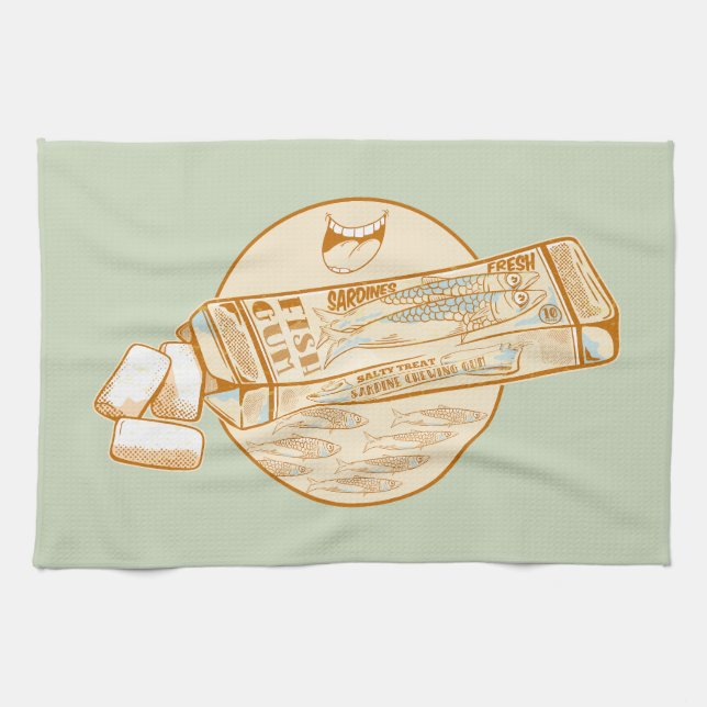 Lekfisk av smidda tuggummi kökshandduk (Horisontell)