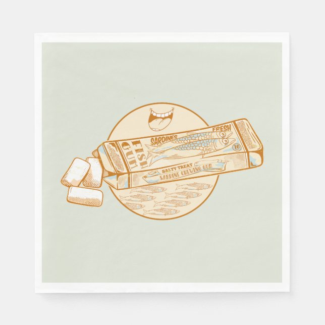 Lekfisk av smidda tuggummi pappersservett (Framsidan)