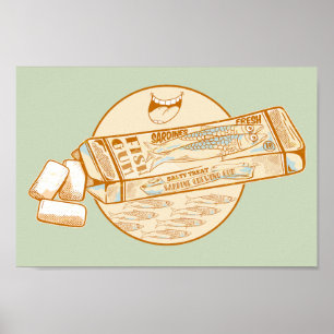 Lekfisk av smidda tuggummi poster