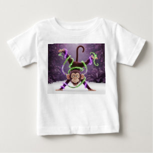 Lekfull 3D-animerad apahandställning med neonljus T Shirt