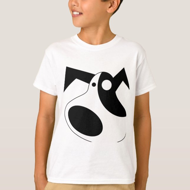 Lekfull abstrakt valp pojkars t-shirt - Söt serief (Framsida)