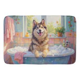 Lekfull Alaskan Malamute Badtids Deko För Badrum Badrumsmatta