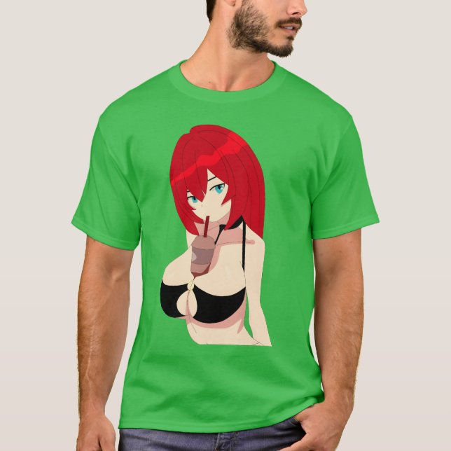 Lekfull anime-tjej rolig t shirt (Framsida)