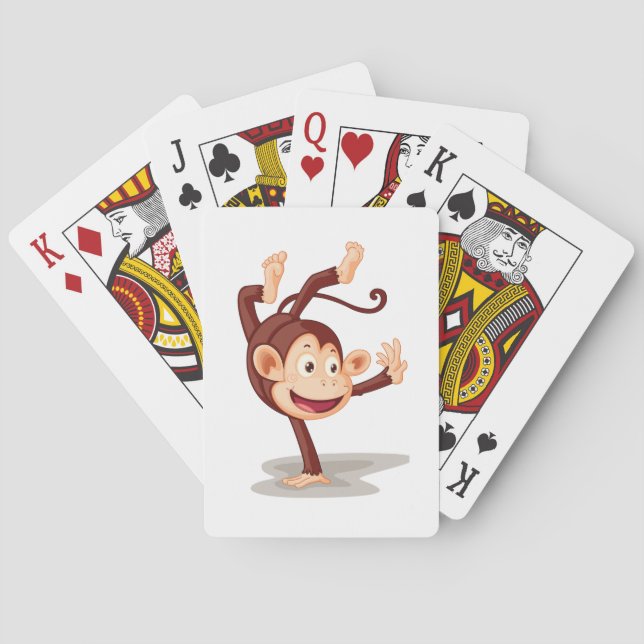 Lekfull apa som gör handstående Sött djur Casinokort (Baksidan)