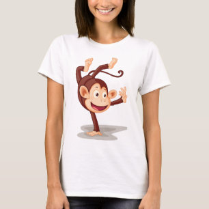 Lekfull apa som gör handstående Sött djur T Shirt