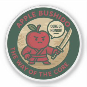 Lekfull Apple Samurai Disciplin  Klistermärken