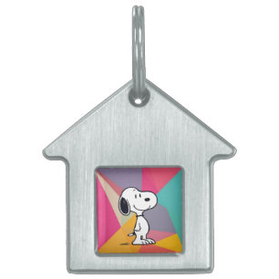 Lekfull Beagle Serietecknad Geometrisk Pop Art ID-bricka Husdjur