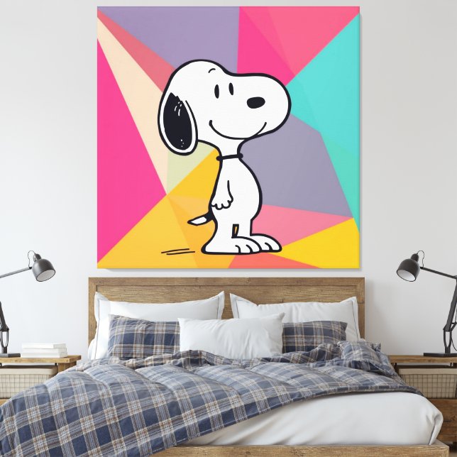 Lekfull Beagle Serieteckning Geometrisk Popkonst Canvastryck (Insitu (sovrum))