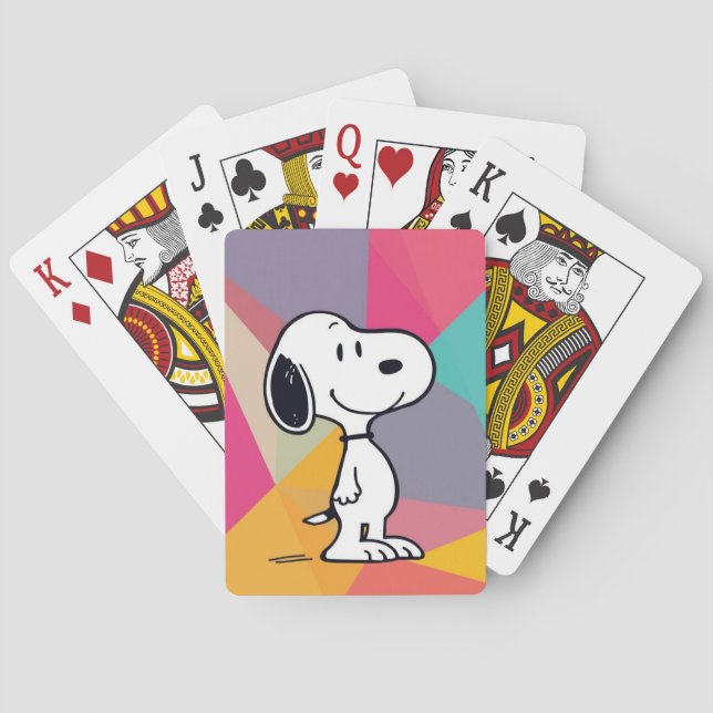 Lekfull Beagle Serieteckning Geometrisk Popkonst Casinokort (Baksidan)