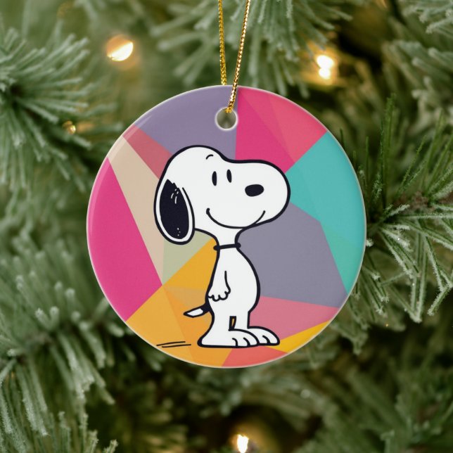 Lekfull Beagle Serieteckning Geometrisk Popkonst Julgransprydnad Keramik (Träd)