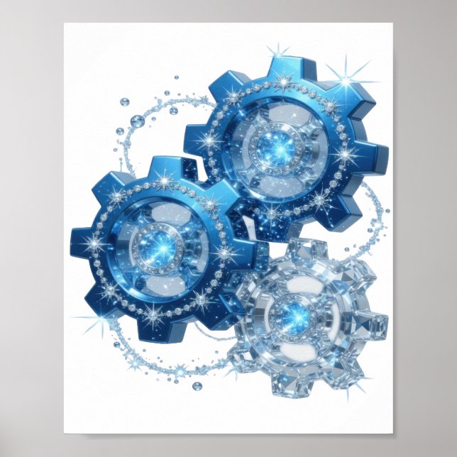 Lekfull Blå BLÅ UTRUSTNING Poster (Framsidan)