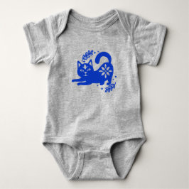 Lekfull blå katt baby bodysuit – CozyBun T Shirt