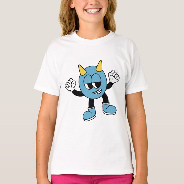 Lekfull Blå Monster T Shirt (Framsida)