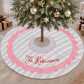 Lekfull blå rosa klotter julfest julgransmatta borstad polyester