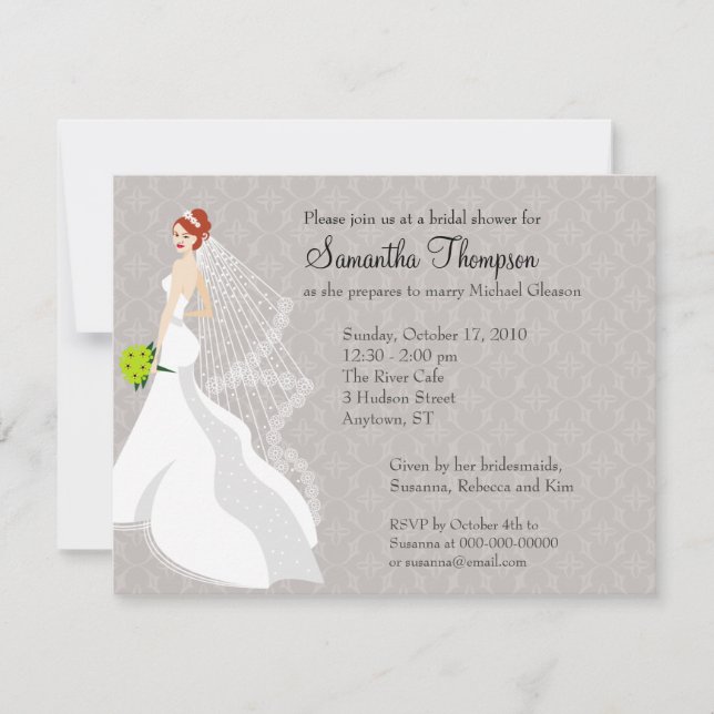 Lekfull Bröllopsdusch-inbjudan Inbjudningar (Framsida)