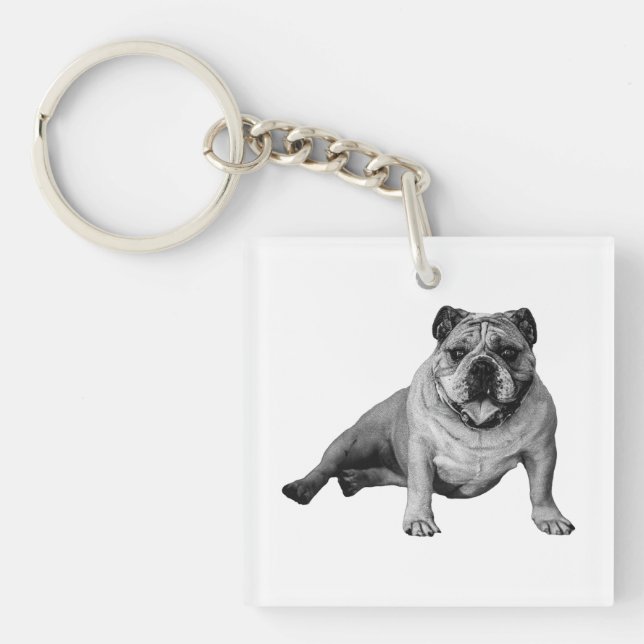 Lekfull Bulldog-nyckelring (Framsidan)
