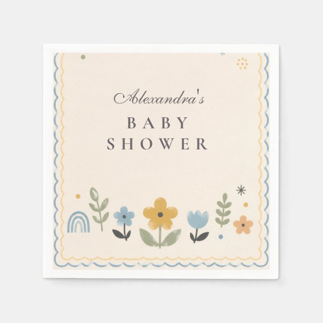 Lekfull Bumble Bee Baby Shower Pappersservett (Framsidan)