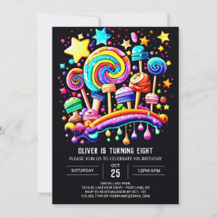 Lekfull Candyland-födelsedag Inbjudningar