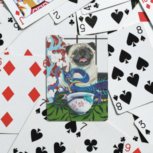 Lekfull Charming Mops Hund Japansk Drak Casinokort